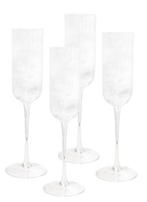 Bellisimo Ribbed Champagne Glass Set