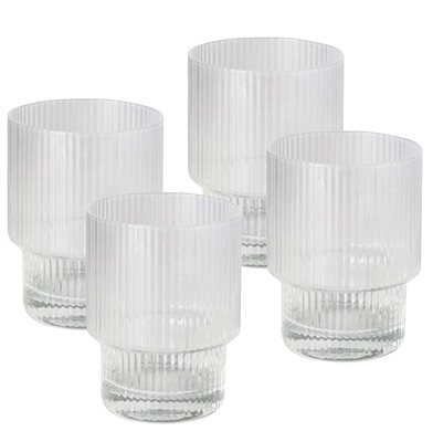 Bellisimo Ribbed Glass Tumbler Set