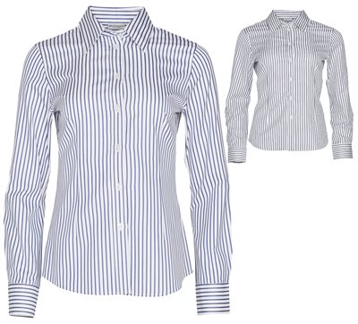 Billie Ladies Sateen Stripe Long Sleeve Shirt