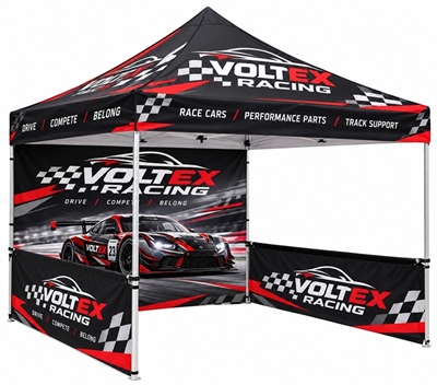 Branded Pop Up Marquee 3m x 3m With Back And Two Side Walls