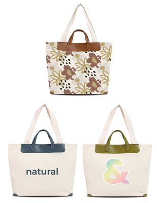 Bravura Leather Handle Canvas Bag