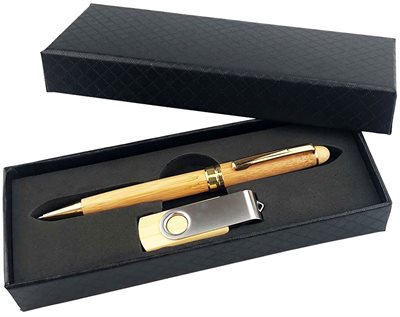 Burst Bamboo Pen & 16GB USB Gift Set