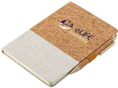 Cadence Cork & Linen Notebook With Pen