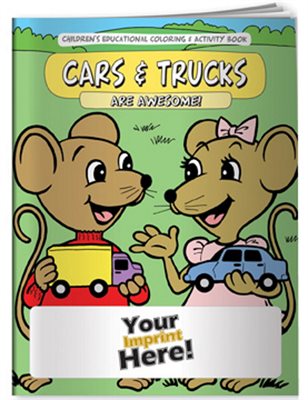 Cars & Trucks Themed Childrens Colouring Book