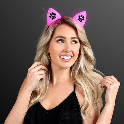 Cats Ears With Pink LED Glow