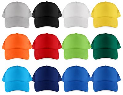 Coloured Fronted 5-Panel Mesh Trucker Hat