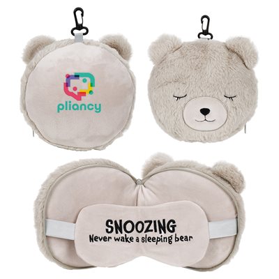 Comfort Pals Bear Pillow With Sleep Mask