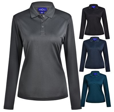 Cosima Ladies Bamboo Long Sleeve Polo