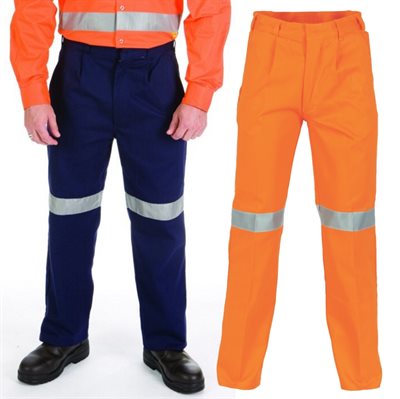 Cotton Drill Trousers With Reflective Tape