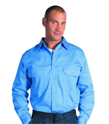 Cotton Drill Work Shirts Long Sleeve Gusset