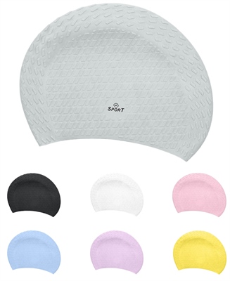 Cube Shape Dimpled Silicone Swimming Cap