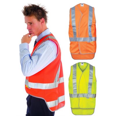 Day Night Cross Back Safety Vests With Tail