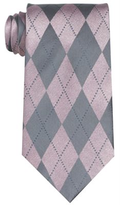 Diamond Pattern Silk Tie In Pink