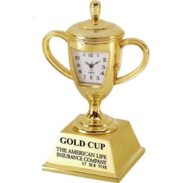 Die Cast Trophy Cup Desk Clock