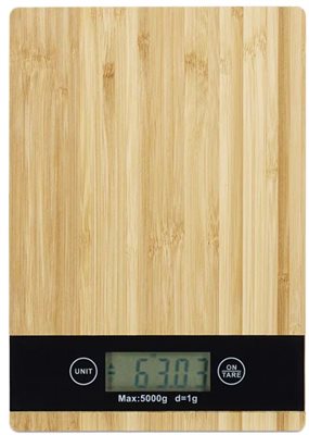 Digital Display Bamboo Kitchen Scale