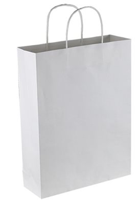 E1A Medium Tall White Eco Shopper With Twisted Paper Handle