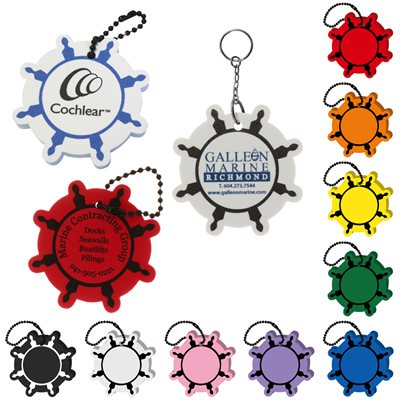 EVA Foam Ships Wheel Shape Floating Keyring