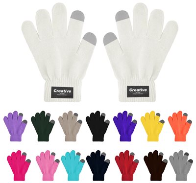 Farina Knitted Acrylic Gloves with Woven Label