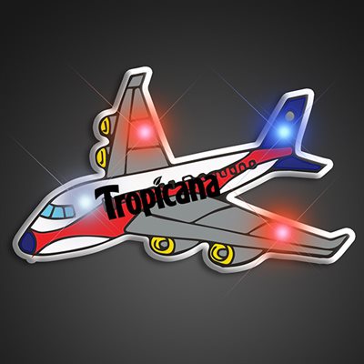 Flashing LED Airplane Badge