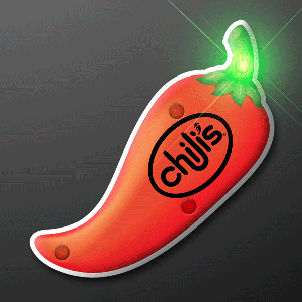 Flashing LED Chili Pepper Badge