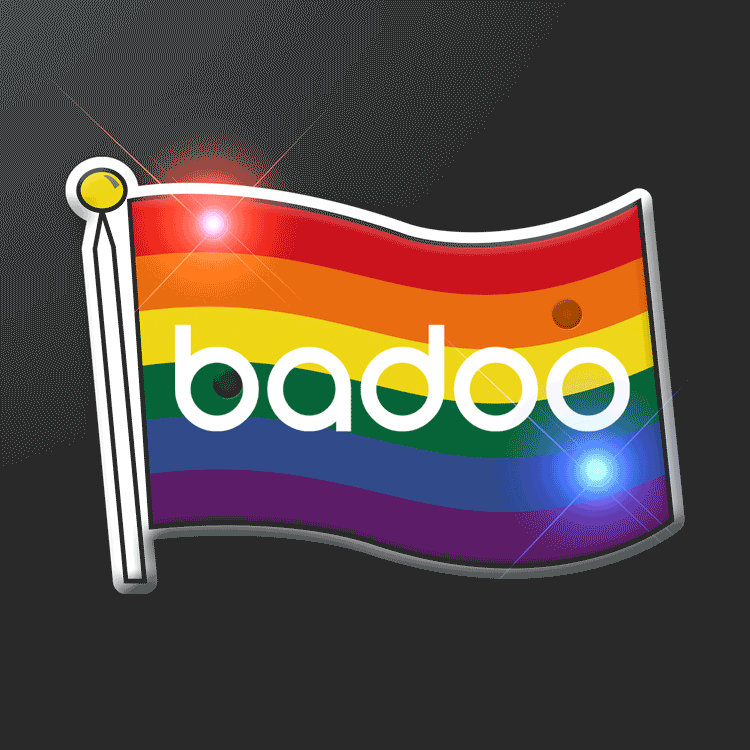 Flashing LED Rainbow Flag Badge