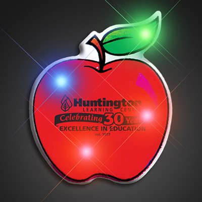 Flashing LED Red Apple Badge