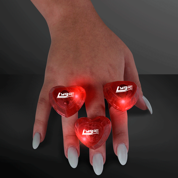Flashing LED Red Heart Ring