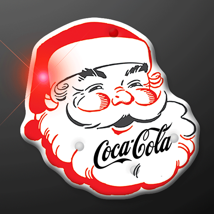 Flashing LED Santa Claus Badge