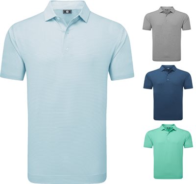 Foot Joy Stretch Pique Lisle Micro Feeder Stripe Polo Shirt