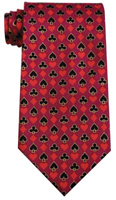 Full House Burgundy Polyester Tie