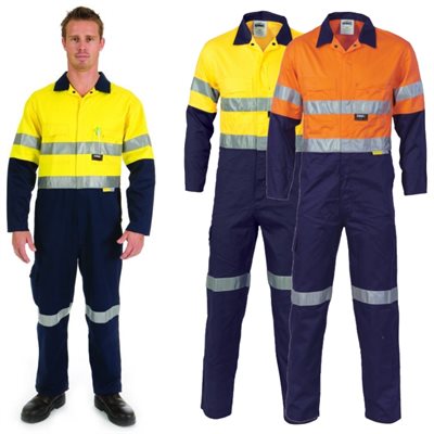 HiVis Cool Breeze Two Tone Light Weight Cotton Coverall With Reflective Tape