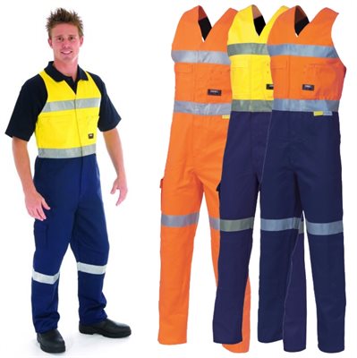 HiVis Cotton Action Back Overall With Reflective Tape