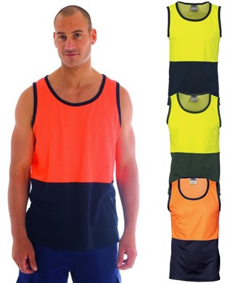 HiVis Cotton Back Two Tone Singlet