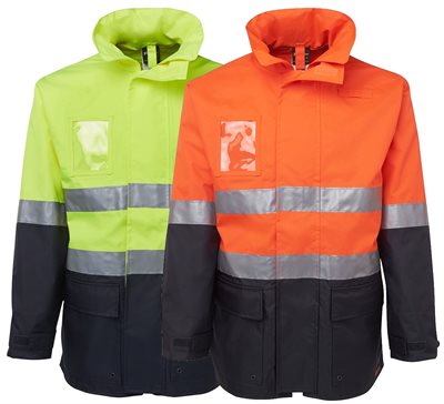 HiVis Day Night Long Line Jacket With Reflective Tape