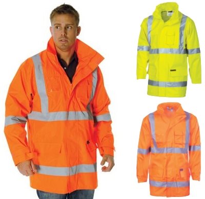 HiVis Day Night Rain Jacket With Reflective X Back