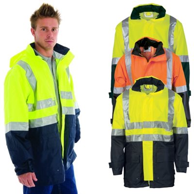HiVis Two Tone Breathable Rain Jacket With Reflective Tape
