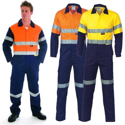 HiVis Two Tone Cotton Coverall With Reflective Tape