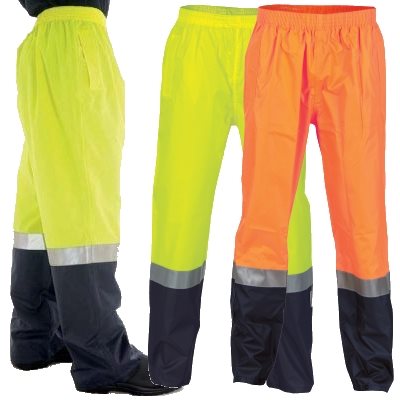 HiVis Two Tone Light Weight Rain Pant With Reflective Tape
