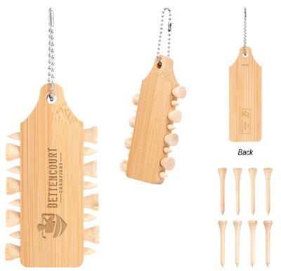 Hogan Bamboo Golf Tee Set Keychain