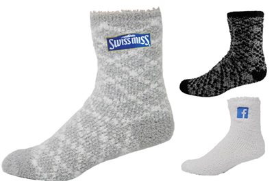 Jacquard Weave Crew Fuzzy Socks