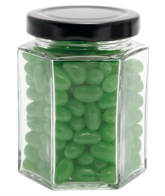 Jelly Beans Corporate Colours Large Hexagon Glass Jar