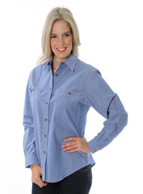 Ladies Cotton Chambray Long Sleeve
