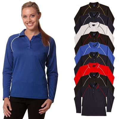 Ladies Marathon Polo Shirt Long Sleeves