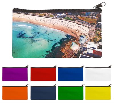 Large Zippered Neoprene Sublimated Pencil Case