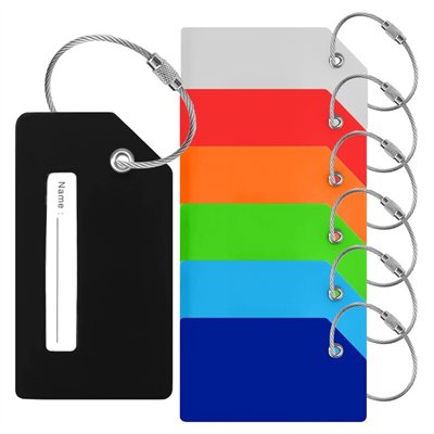 Metal Loop Rectangular Silicon Luggage Tag