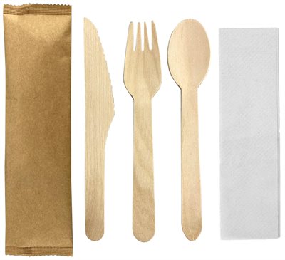 Nomad 4 Piece Wooden Cutlery Set