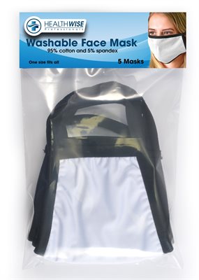 Pack Of 5 White Protective Face Masks