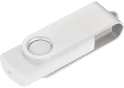 Pivot 4GB White Flash Drive Silver Clip