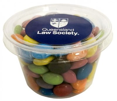 Plastic Tub With 100g Of Chocolate Beans