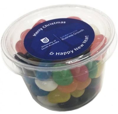 Plastic Tub With 100g Of Jelly Beans